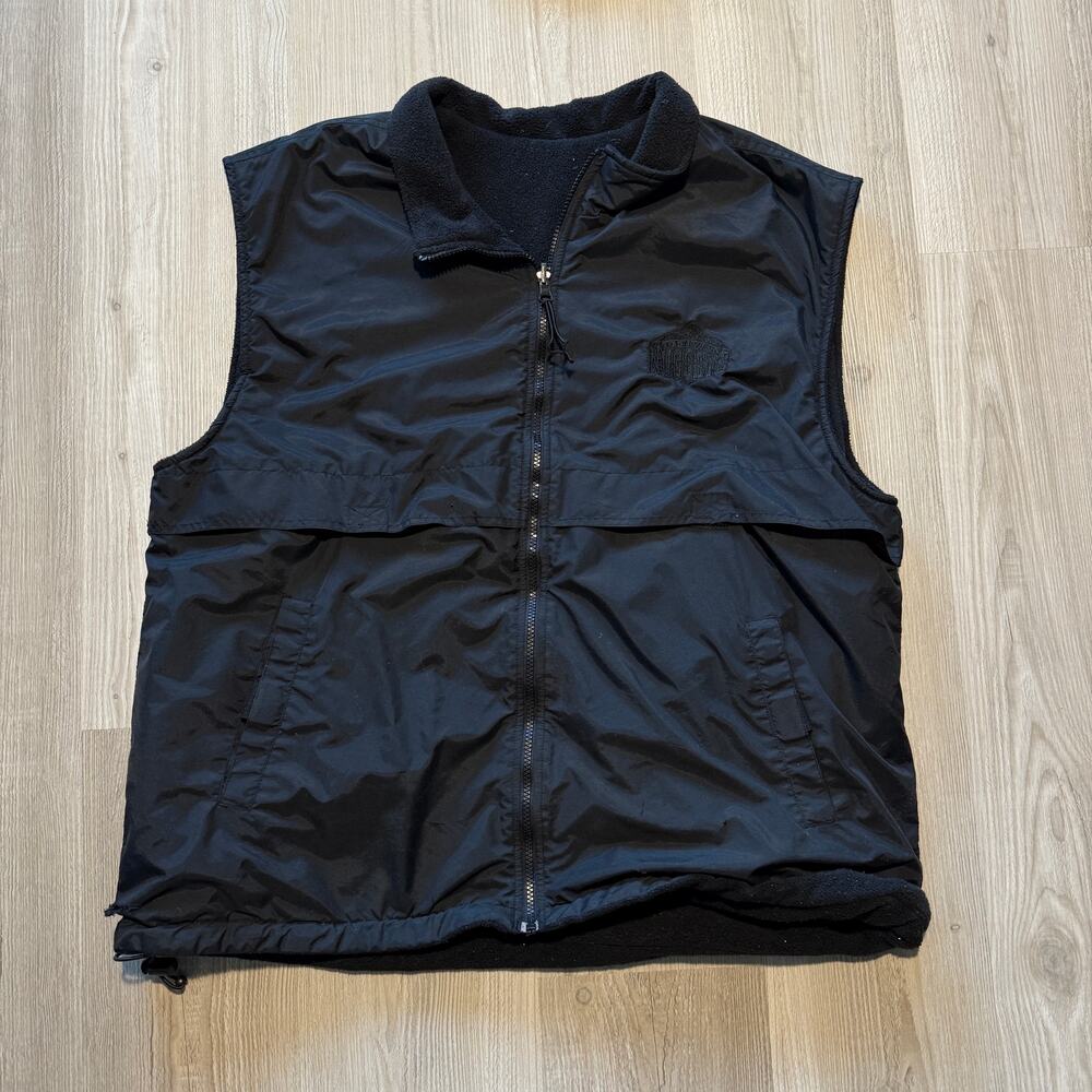 Men's Vintage 2000's Denver Nuggets Black Lined Reversible Zip Vest Jacket Sz XL